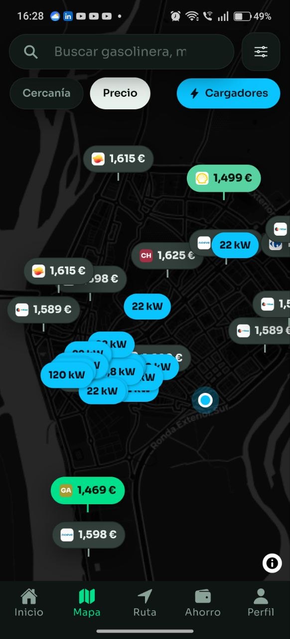 Litro — mapa de gasolineras