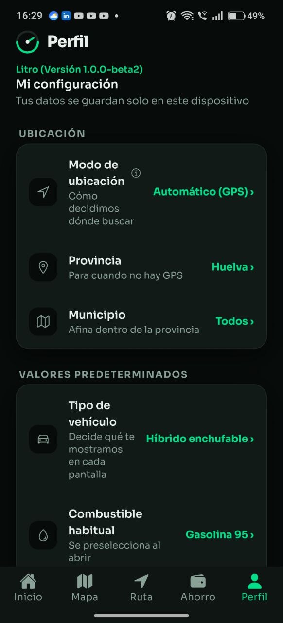 Litro — perfil